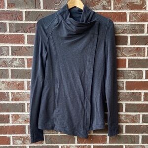 lululemon Dark Gray Costal Wrap Cowl Neck Cardigan Wrap Sweater